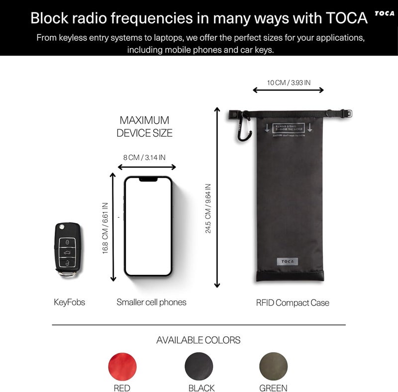 TOCA Faraday Pouch and Security Bag for Smartphones, GPS, RFID, Data Blocker, Shielding Purse, Travel, Anti-Hacking & Anti-Tracking, Privacy Protection Black - Image 4